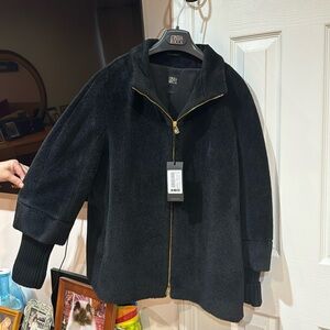 Cinzia Rocca Black Coat Size 48 Italy